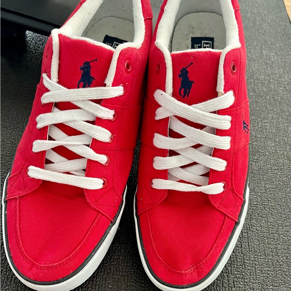 Ralph Lauren Men’s Size 11.5 Red Canvas Sneakers